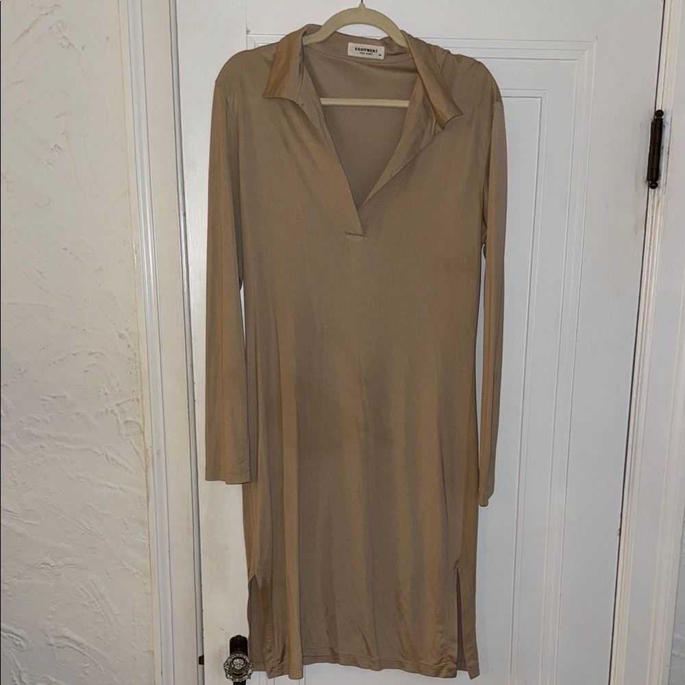 Tan Long Sleeve Dress